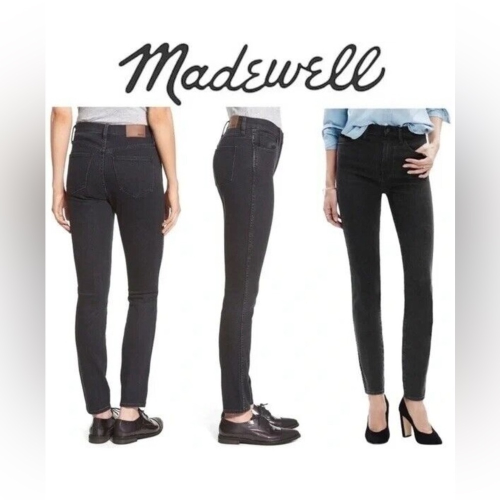 Madewell Women's black denim wash “ 10” High Riser Skinny Skinny” Jeans